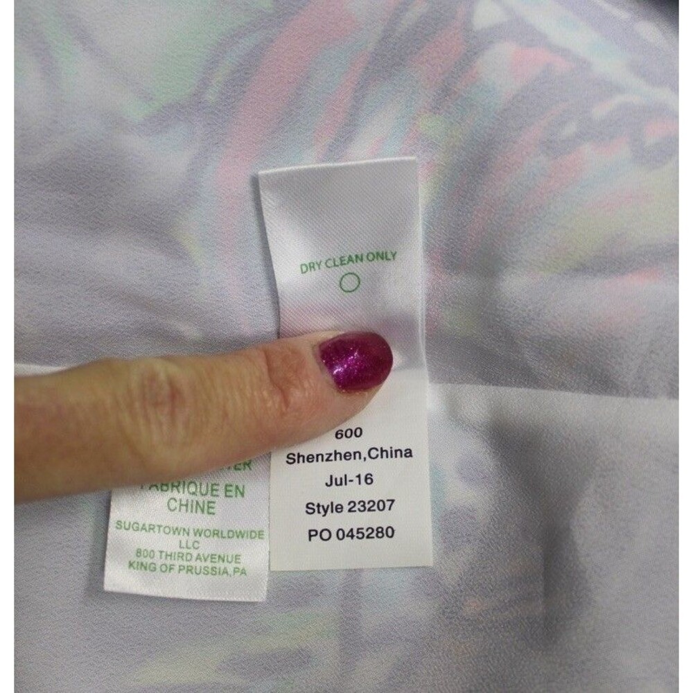 Lilly Pulitzer Lela Hanging With The Fronds Silk Slip Double V-Neck Dress Size S - Picture 11 of 11